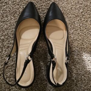 Adrienne Vittadini Black Slingback Pumps